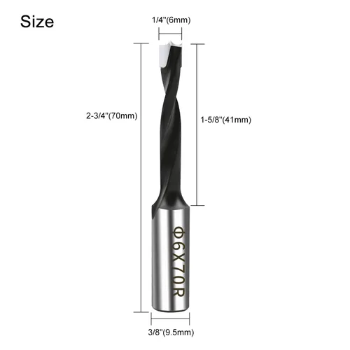 Vista 2 de Broca Forstner de carburo de 1/4 pulgada, broca Forstner con punta de carburo de 6 mm para madera dura, juego de sierras de perforación para madera