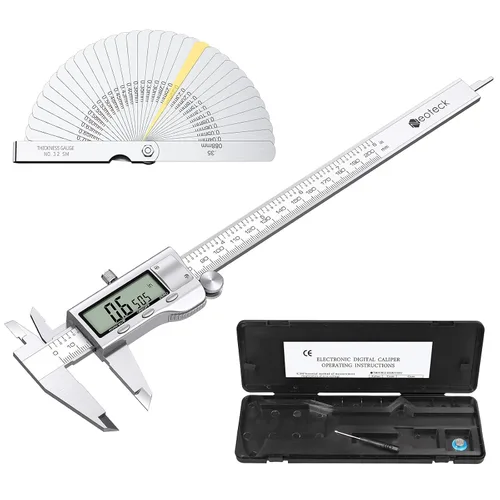 Vista 10 de Neoteck calibrador digital de 4 pulgadas/100 mm, calibradores electrónicos de acero inoxidable, herramienta de medición con conversión