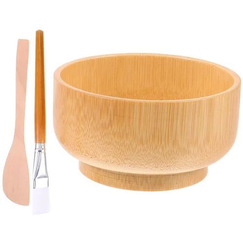 Vista 10 de Juego de cuencos de mezcla de máscara facial de madera para damas, cuidado de la piel facial, mezcla de arcilla, kit de tazón de máscara facial