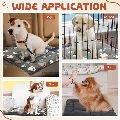 Vista 5 de Namalu Alfombrilla para cama de perro, 2 piezas, súper suave, para jaula