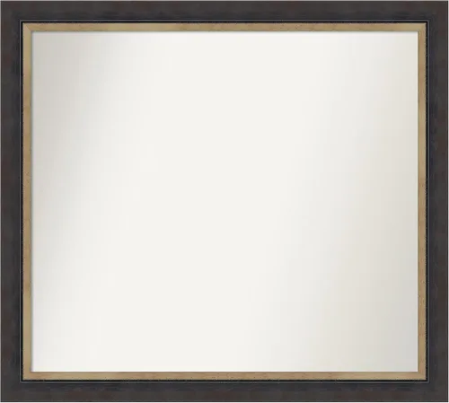 Vista 99 de Amanti Art Espejo personalizado, espejo de baño negro Astor, espejo de pared o espejo de tocador de baño sobre el fregadero (25 x 25 pulgadas)