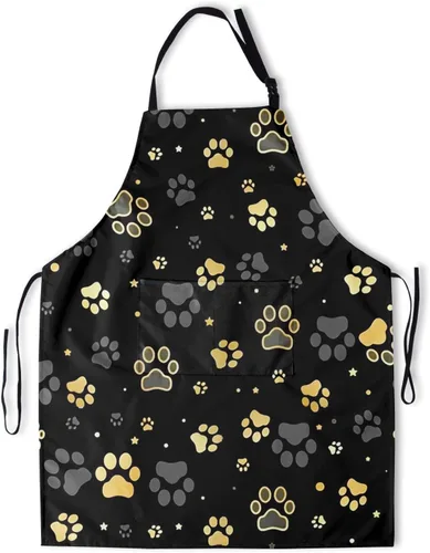 Vista 11 de Delantales para mujeres y hombres, delantal impermeable con 2 bolsillos, para peluquero, chef, cocinar, asar, accesorios de cocina, 28 x 33 pulgadas