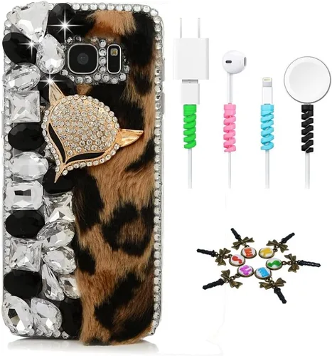 Vista 13 de Sparkle Funda compatible con Samsung Galaxy J2 Prime – Elegante funda 3D hecha a mano con diseño musical de flores grandes con protector de cable