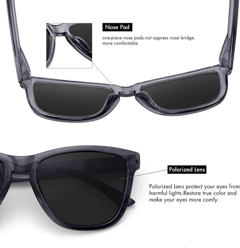 Vista 5 de MEETSUN Gafas de sol polarizadas para mujeres y hombres, estilo clásico retro de diseñador