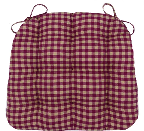 Vista 132 de Barnett Home Decor Ticking Stripe Berlin Blue - Almohadilla para silla de comedor con lazos, tamaño mediano 18, relleno de espuma de látex, lavable