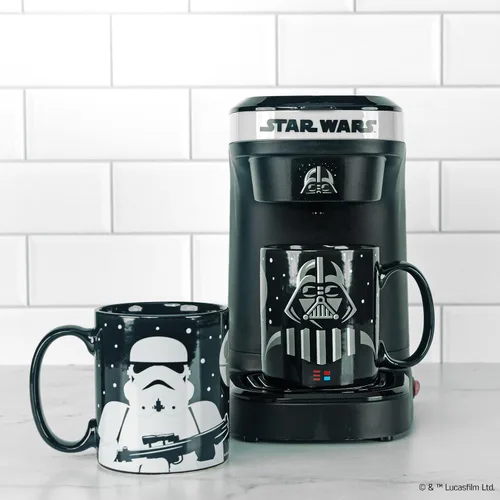 Vista 6 de Uncanny Brands The Office - Juego de regalo para cafetera individual con 2 tazas The Office 2 Tazas