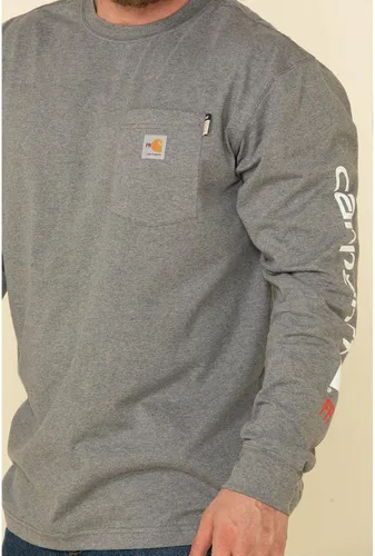 Vista 5 de Carhartt Men's Flame Resistant Force Loose Fit Lightweight Long-Sleeve Logo Graphic T-Shirt