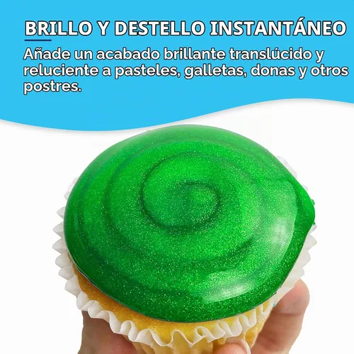 Vista 5 de Satin Ice Esmalte de purpurina negra (botella de 10 onzas) para decorar pasteles, cupcakes, brownies y donas