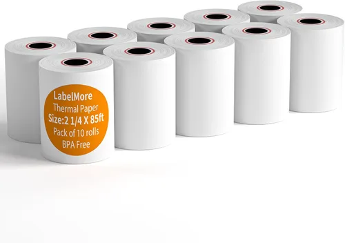 Vista 14 de LabelMore - Rollos de papel térmico de 2 1/4 pulgadas x 50 pies, rollos de papel térmico para tarjetas de crédito, rollo de caja registradora, papel