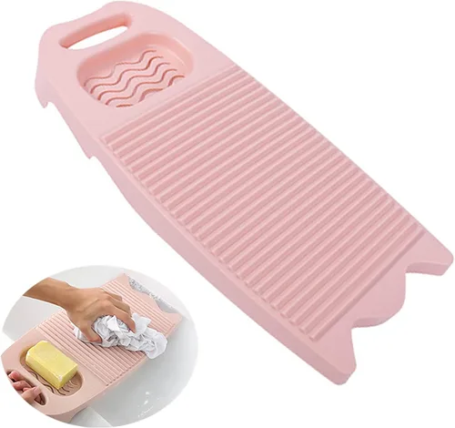Vista 11 de Tabla de lavado de ropa de plástico, tabla de lavado de manos para el hogar con soporte para jabón, herramienta portátil para lavar las manos Azul