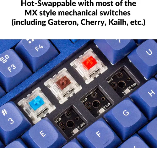 Vista 3 de Keychron Q3 QMK/VIA Teclado mecánico personalizado con cable, diseño sin llave de aluminio completo, macro programable con interruptor marrón