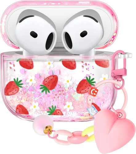 Vista 38 de Funda para Apple para Airpods 4 Case 2024 - Arena Movediza Líquida Arte Artístico Estético Funda Mujer Chica Mujeres Brillante Brillo Purpurina