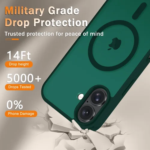 Vista 220 de Funda para Google Pixel 10 Pro XL, cubierta magnética mate, color negro Fit for MagSafe, Screen Protector included, Shockproof Military Grade