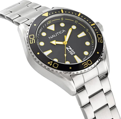 Vista 2 de Nautica N83 NAPFWS223 N83 Finn World - Reloj de pulsera para hombre, color plateado, negro y negro, plateado, Moderno