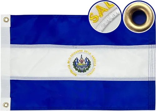 Vista 17 de Bandera de las Bahamas de 12 x 18 pulgadas para barco, banderas de colores vivos del Caribe Bahameño con 2 ojales de latón, banderas pequeñas