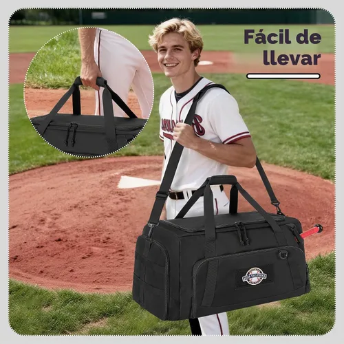 Vista 6 de GOBUROS - Bolsa de béisbol con soporte para murciélagos, bolsa de equipo de receptores para sóftbol