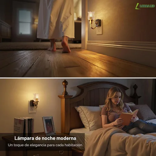 Vista 7 de L LOHAS LED Luz nocturna, luces nocturnas decorativas que se enchufan a la pared
