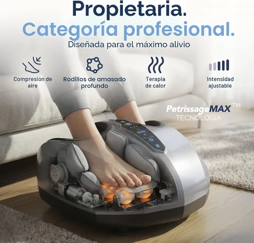 Vista 4 de MIKO máquina masajeadora de pies con amasado profundo, compresión, Shiatsu y calor para fascitis plantar, neuropatía - Se adapta hasta talla 12