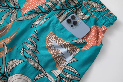 Vista 6 de Atwfo Conjunto de camisa hawaiana y pantalón corto para hombre, conjunto de 2 piezas para vacaciones, casual, con botones, playa, trajes florales