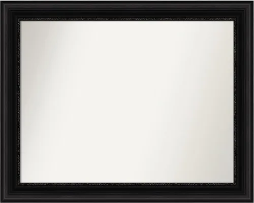 Vista 553 de Amanti Art Espejo personalizado, espejo de baño negro puente, espejo de pared o espejo de tocador de baño sobre el fregadero (26 x 26 pulgadas)