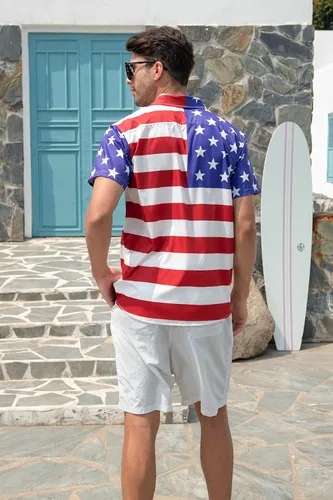 Vista 6 de uideazone Camisas hawaianas divertidas para hombre, diseño gráfico 3D, con botones, manga corta, tropical, vacaciones, playa, Aloha