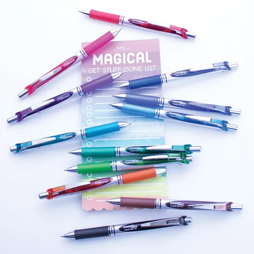 Vista 6 de Pentel EnerGel Pearl RTX, 0.028 in, tinta negra, caja de 12 (BL77PWP-A)