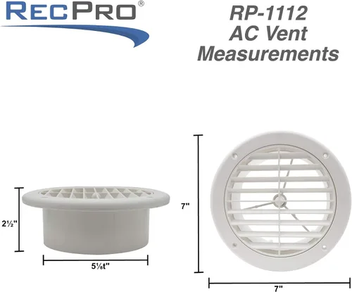 Vista 3 de RecPro Ventilación lateral de ventilación de CA para caravana de 5 pulgadas Filtro de carbón opcional Blanco Ventilación de CA para cámper
