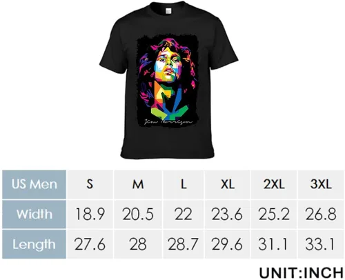 Vista 2 de EGEIRA Camisas Jim Morrison de algodón transpirable para hombre, color negro