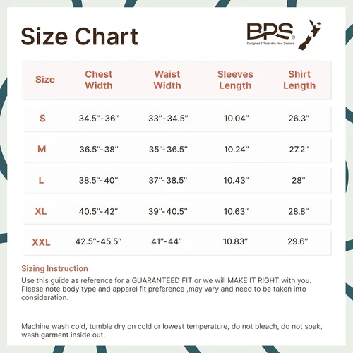 Vista 2 de BPS New Zealand Men's Long Sleeve Swim ShirtRash Guard with Sun Protection