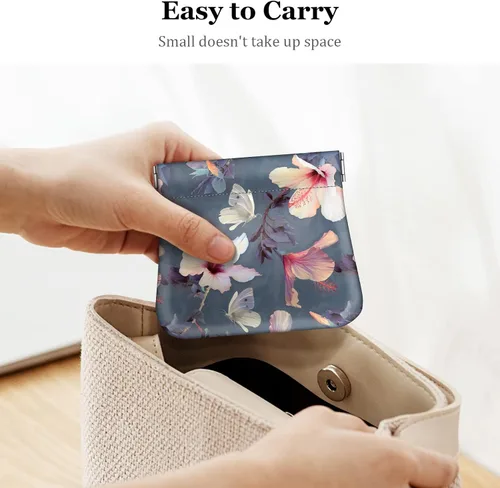 Vista 5 de Fintie - Monedero de piel sintética para monedas para mujeres y niñas, Hibisco floreciente., Moda