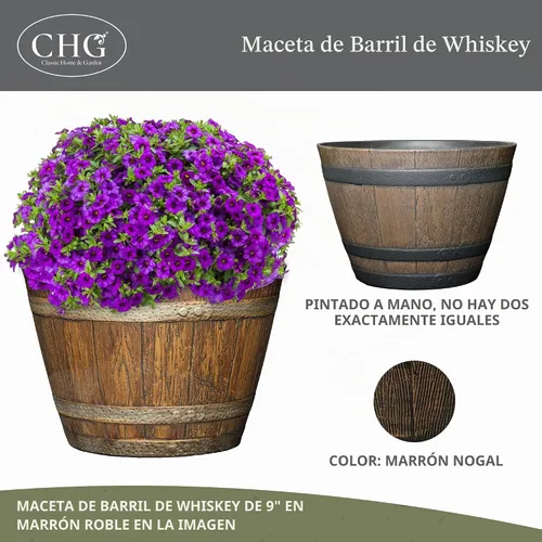 Vista 2 de Barril Jameson de 15" con drenaje en nogal de Kentucky Marrón nogal