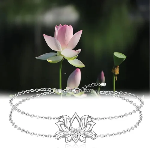 Vista 4 de Chakra Anklets Pineapple Lotus Flower Flamingo Ankle Bracelet Sea Turtle for Women 925 Sterling Silver Jewelry Birthday Gifts