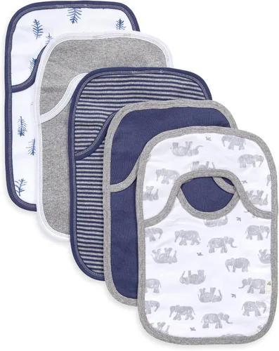 Vista 3 de Burt's Bees Baby Conjunto de pijama con cremallera y baberos para niña bebé, 100% algodón orgánico