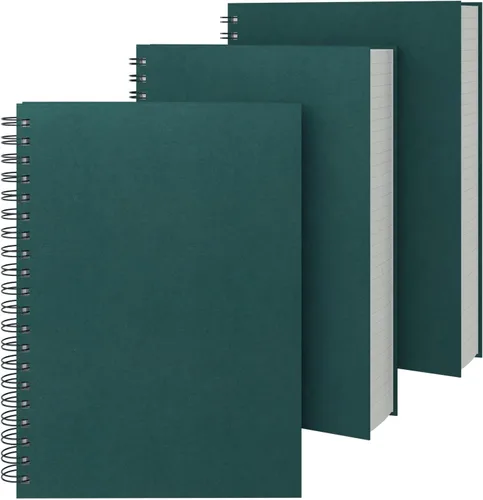 Vista 25 de EUSOAR Cuadernos para el trabajo, 1 paquete A4 de 8.3 x 11.2 pulgadas, tapa dura, rayado en espiral con renglones universitarios, 240 páginas