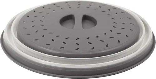 Vista 4 de LAMINET Cubierta extensible para tazón y plato para microondas (gris, juego de 2)