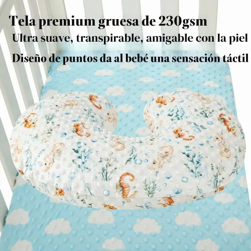 Vista 6 de Set de fundas para almohada de lactancia Dot 2 piezas, fundas ultra suaves compatibles con almohada Boppy, almohada estándar para bebé niño niña