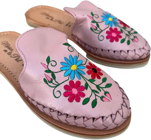 Vista 5 de Mexico en la Piel Sandalias de cuero para mujer hechas a mano.