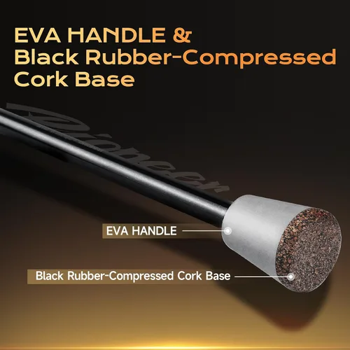 Vista 8 de HANDING Pioneer Ultralight Fishing Rod 2-Piece Spinning Rod & Baitcaster Rod Trout Fishing Rod with 24T Carbon Fiber EVA Handle for Trout Crappie