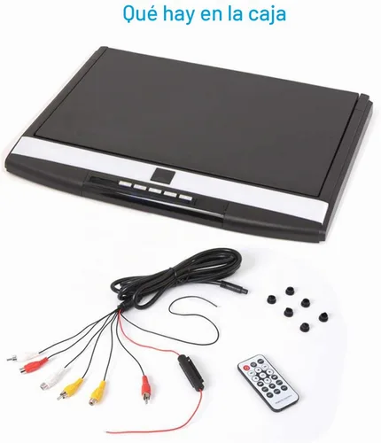 Vista 2 de Consola Pyle para techo de coche, con pantalla LCD abatible, panel de control con reproductor de TV HDMI con transmisor IR integrado
