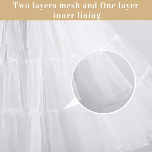 Vista 3 de Women Tutu Petticoat Dance Half Slips Coplay Tulle Underskirt Crinoline Layered Party