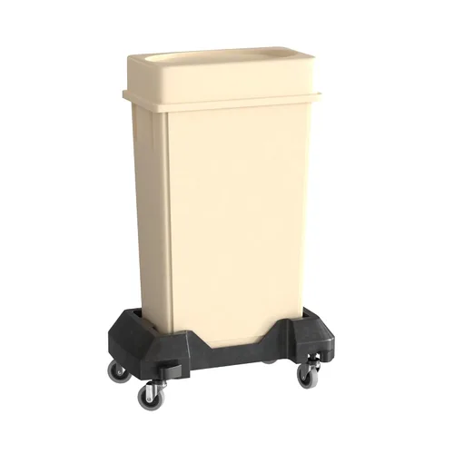 Vista 33 de Bote de basura Slim Jim negro de 23 galones con carrito