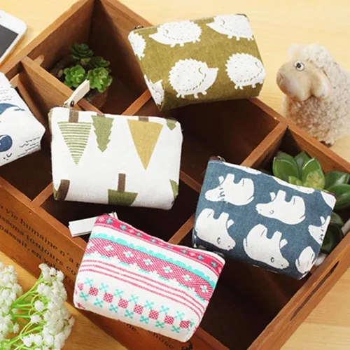 Vista 3 de Polytree monedero de lona estampada con cierre Adorable talla única 5