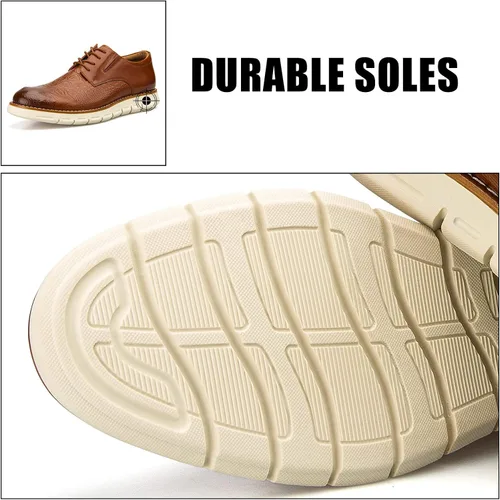 Vista 4 de JITAI Zapatos de vestir Oxford casuales para hombre, zapatos de moda de negocios con cordones para hombres