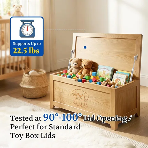 Vista 3 de ARANA 100N Soft Close Hinges for Toy Box Wooden Chest, 2 Pcs