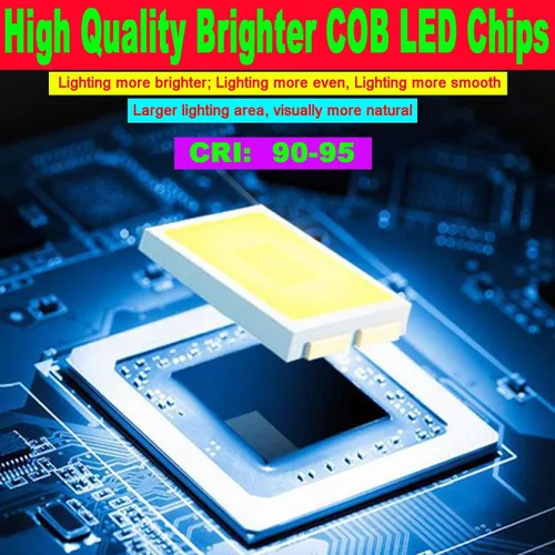 Vista 6 de COB - Tira de luces LED, 12 V CC, 16.4 pies, superbrillante, regulable, 32000 lm, cinta LED no impermeable, 320 LEDs/m, iluminación más uniforme que
