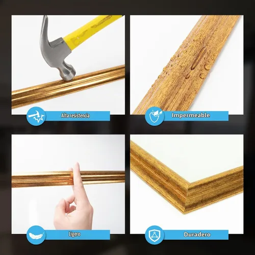 Vista 5 de Art3d - Juego de 6 molduras precortadas para pared, paneles de revestimiento para montar, para interior, sala de estar, dormitorio, se instalan