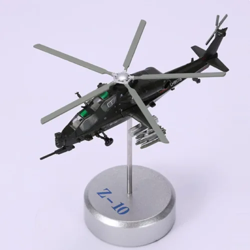 Vista 6 de 1:100 Aleación China Armado WZ-10 Helicópteros Modelo de Aeronave Militar Modelo de Aeronave Simulación Aviación Ciencia Exposición