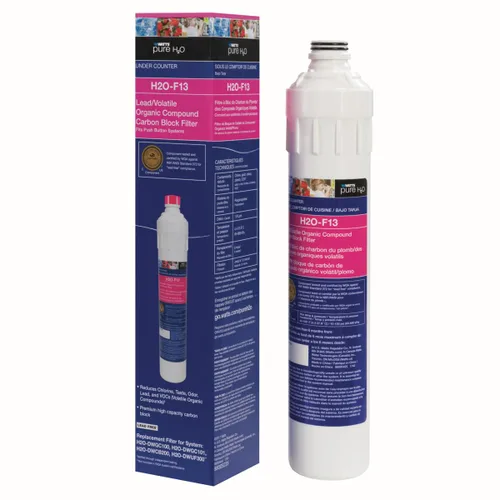 Vista 6 de Watts Premier H2O-F13 Cartucho de filtro de carbón de bloque LVOC Pure H2O de repuesto para sistemas de filtración de agua bajo encimera