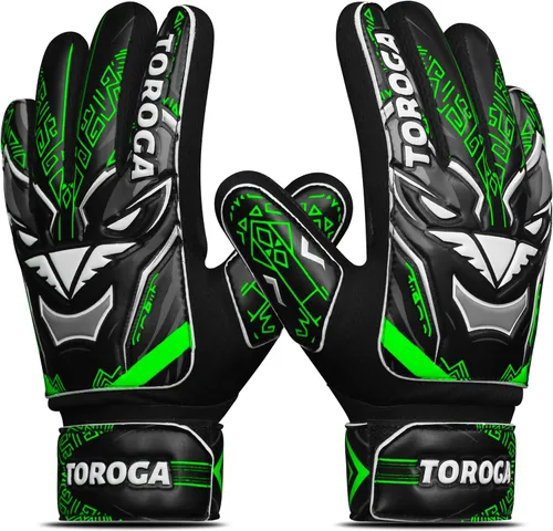 Vista 11 de Guantes de portero para niños y jóvenes, guantes de portero de fútbol, agarre de látex fuerte, soporte de muñeca doble y malla transpirable, guantes