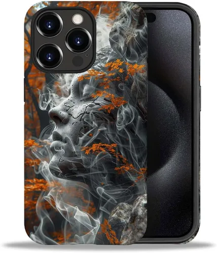 Vista 24 de CARLOCA Funda compatible con iPhone 15 Pro Max, funda protectora de gato en A para iPhone 15 Pro Max, TPU suave + PC duro 2 en 1, funda protectora